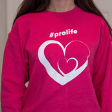 Jumper: PINK, long sleeved, unisex jumper with Pro Life and Rally Logo