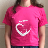 T-Shirt: PINK, short sleeved, unisex t-shirt with Pro Life and Rally Logo