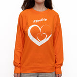 Jumper: ORANGE, long sleeved, unisex jumper with Pro Life and Rally Logo