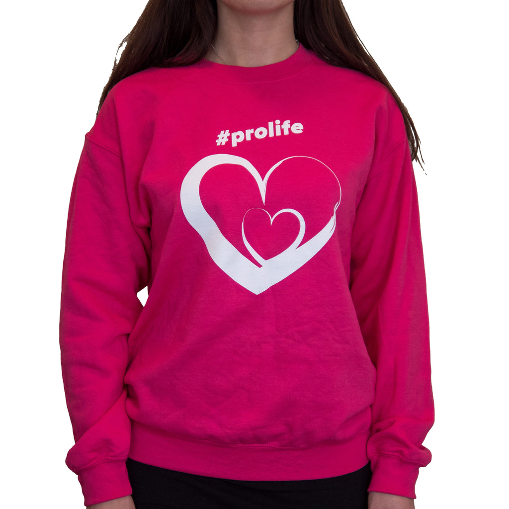 Jumper: PINK, long sleeved, unisex jumper with Pro Life and Rally Logo