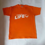 T-Shirt: Orange, short sleeved, unisex t-shirt, I Stand for Life Slogan