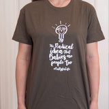T-Shirt: DARK GREEN, short sleeved, unisex t-shirt: Radical Idea