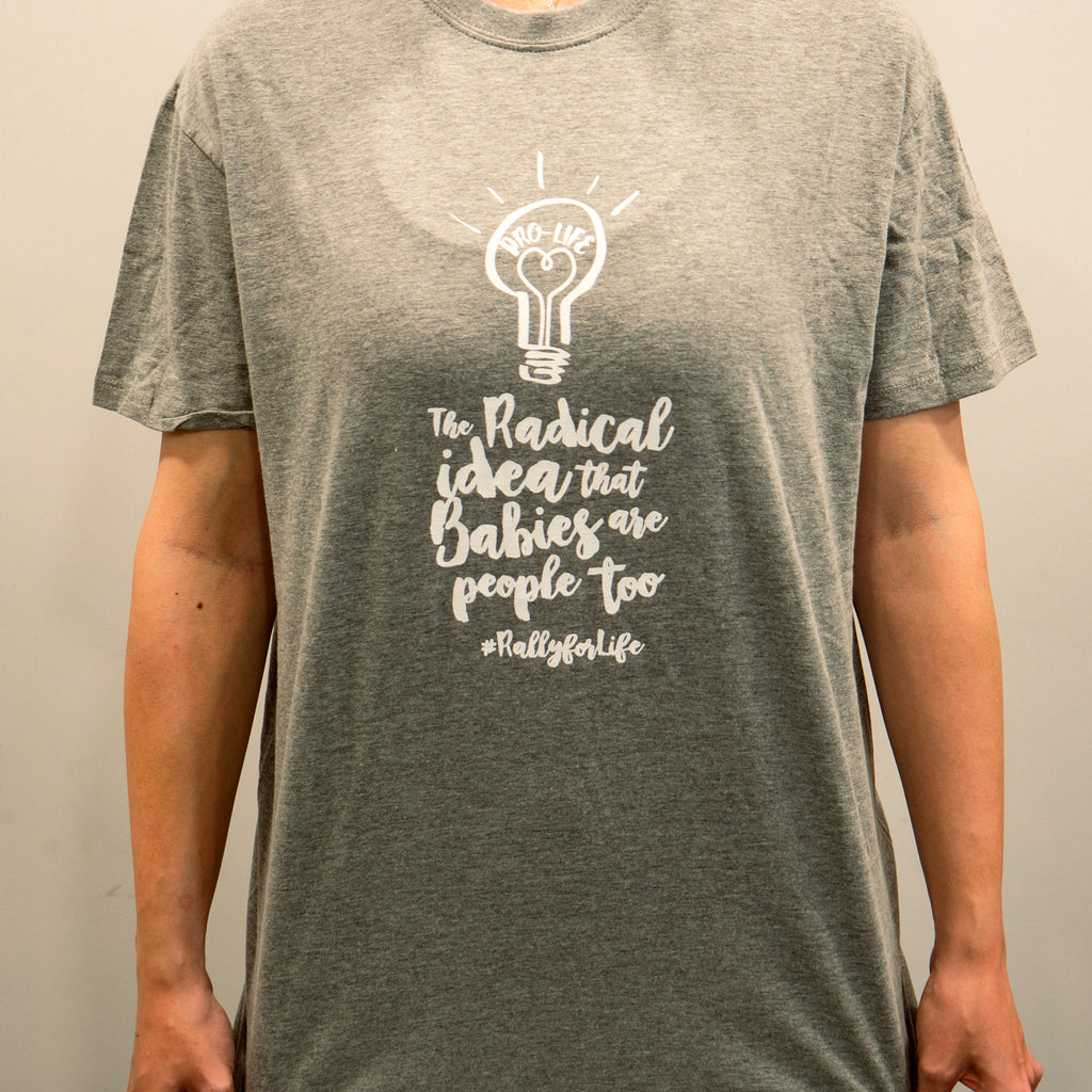 T-Shirt: GREY, short sleeved, unisex t-shirt: Radical Idea